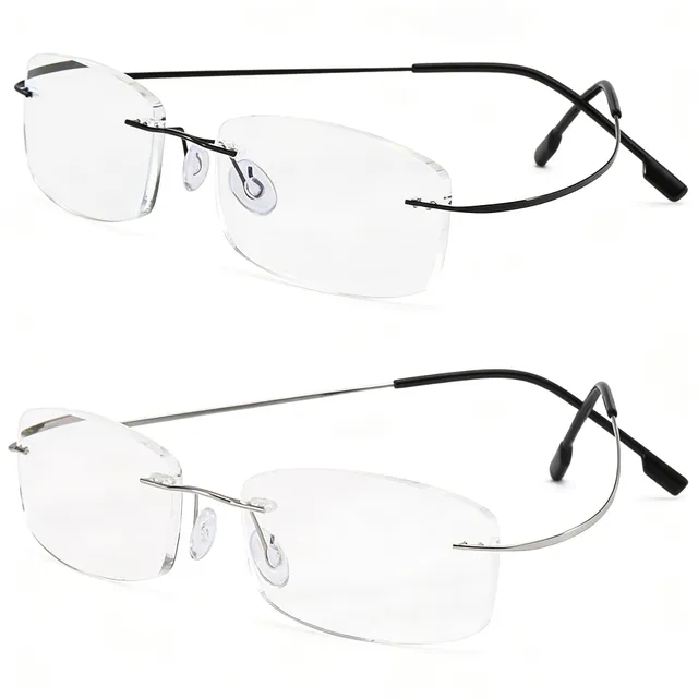 Hubeye Frameless Occhiali da Lettura 2.0 Titanio Senza Montatura