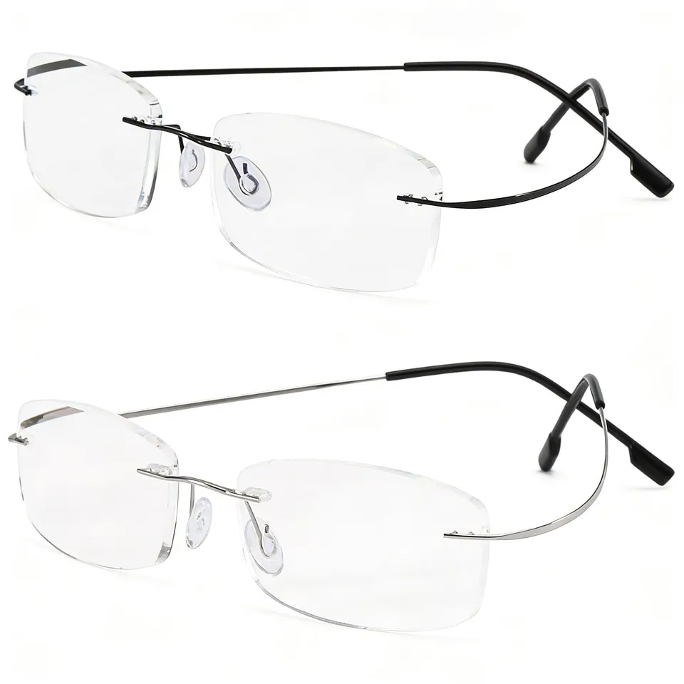 Hubeye Frameless Occhiali da Lettura 2.0 Titanio Senza Montatura