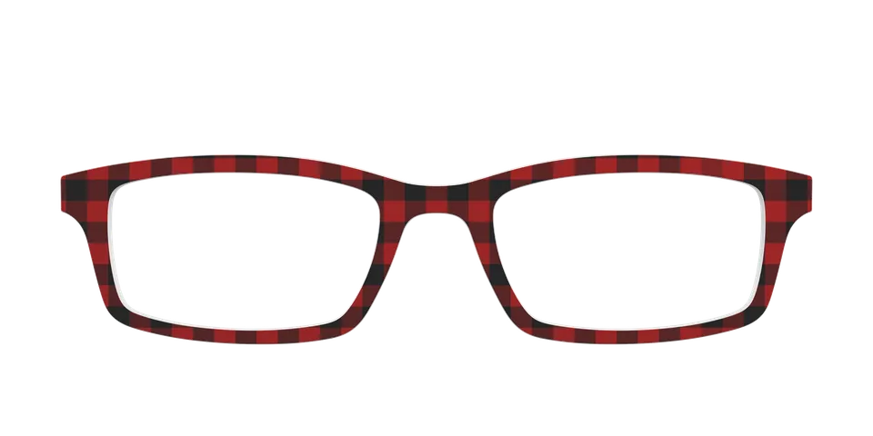 Pair Eyewear Solid Tops Buffalo Plaid Top Occhiali Rosso