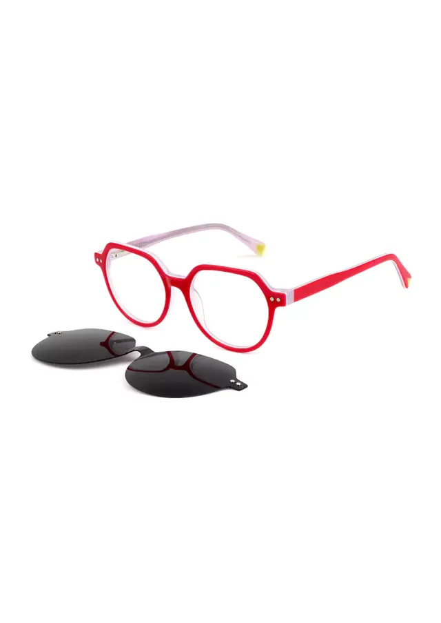 Ouyuan Clip Ons 005611 clip-on bambini rosso nero polarizzate