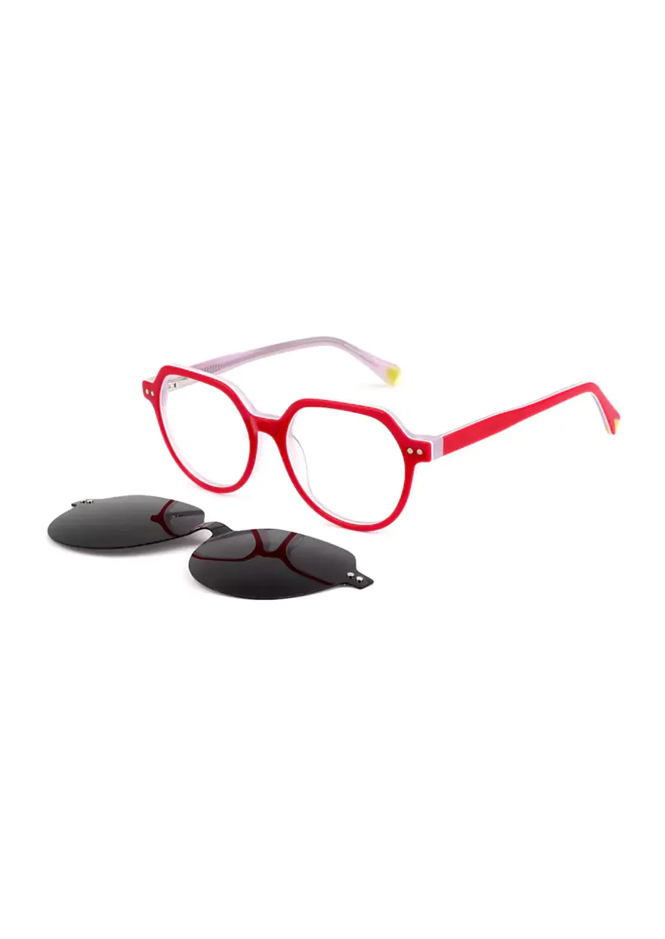 Ouyuan Clip Ons 005611 clip-on bambini rosso nero polarizzate