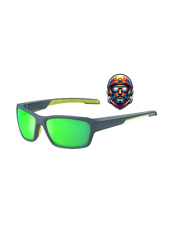 Ouyuan KA0203 occhiali da sole ciclismo verde polarizzati