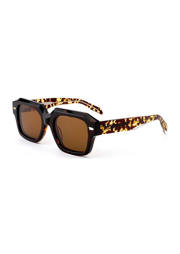 Ouyuan OYMB1487S Occhiali da Sole Nero Oro Quadrati