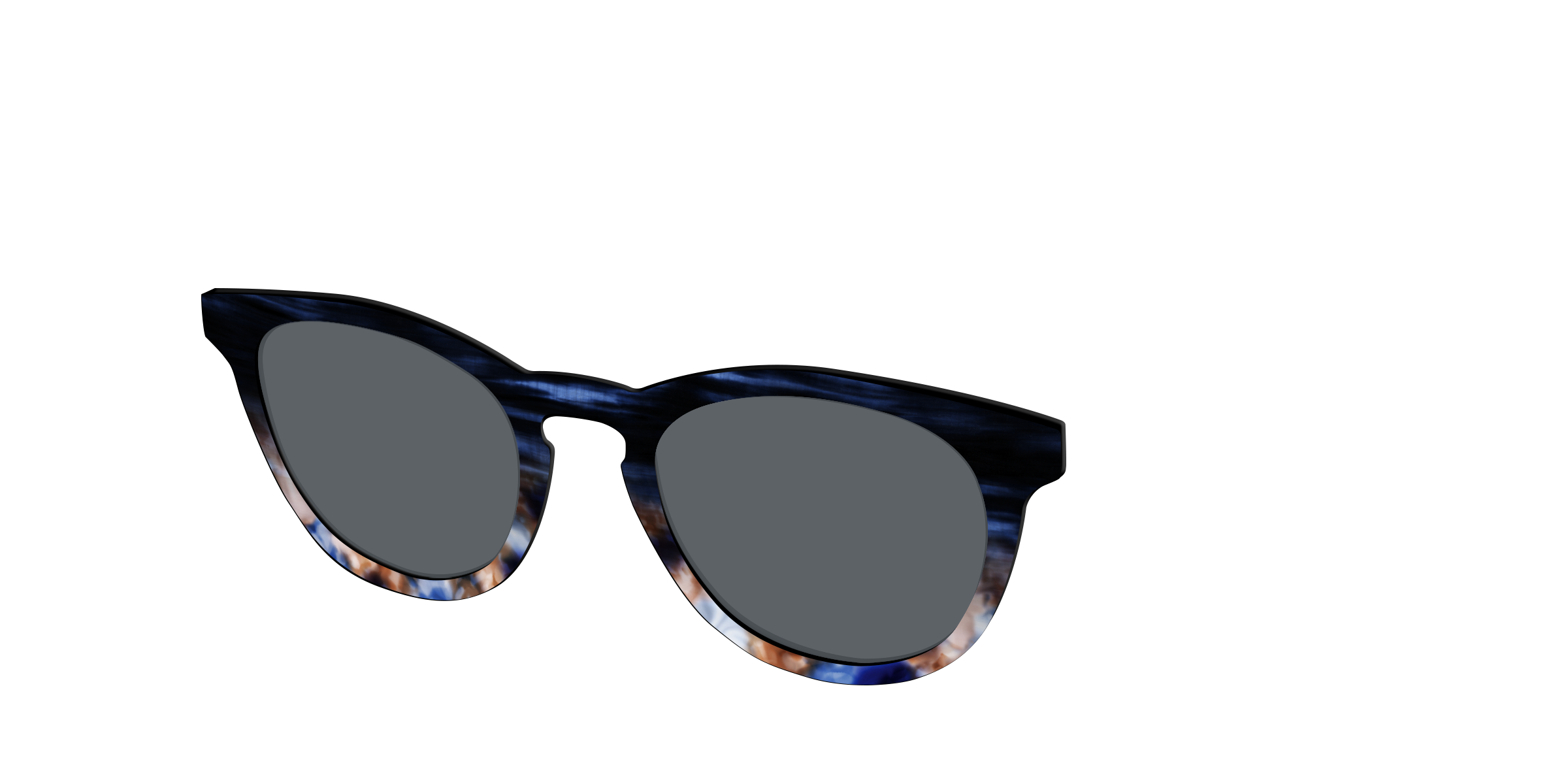 Pair Eyewear Sun Tops Polarized Blue Horn Tortoise clip sole