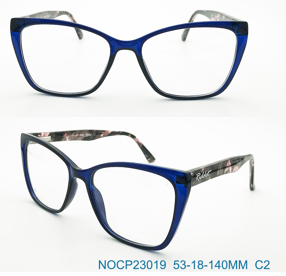 Ouyuan NOCP23019 C2 montatura occhiali blu cat eye donna