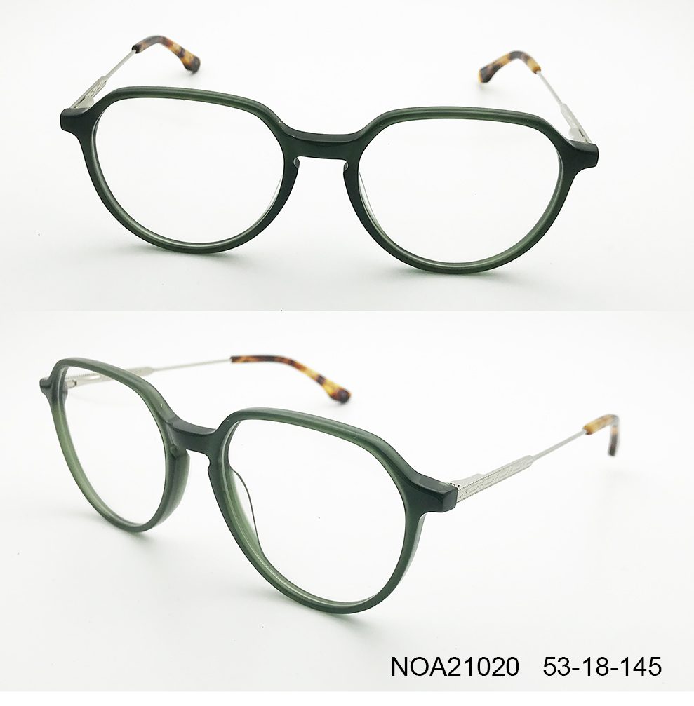 Ouyuan NOA21020 montatura occhiali ovale verde giada uomo
