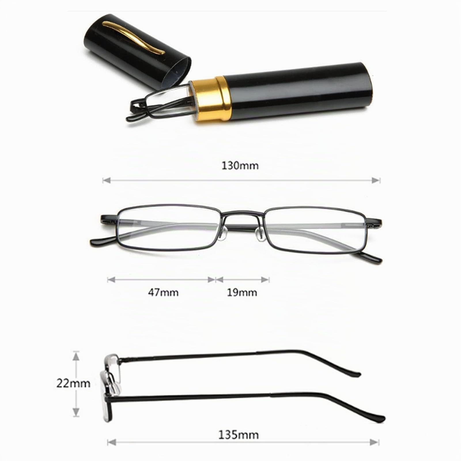 Hubeye Metal Square occhiali lettura metallo 3 paia 1.5