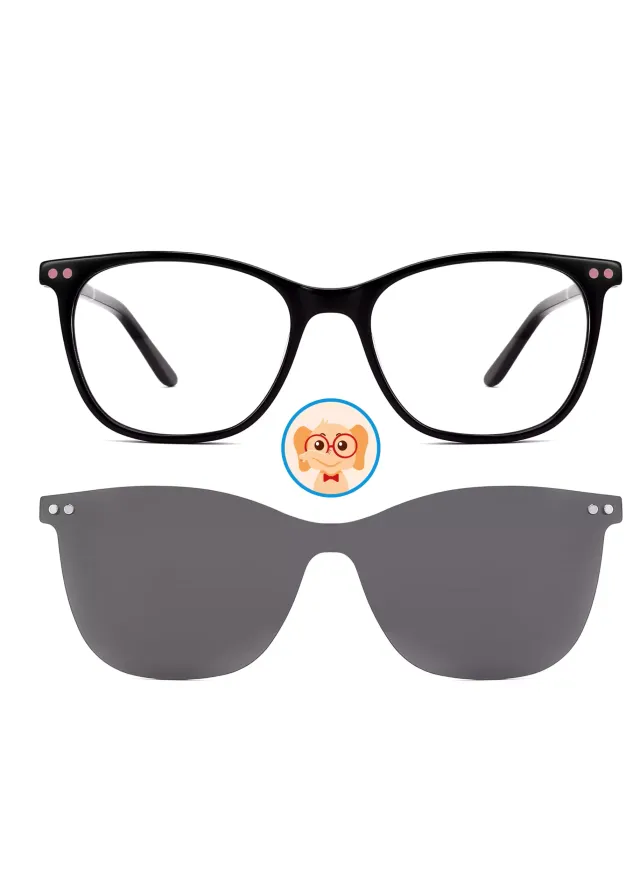 Ouyuan TAK9031 Clip On Occhiali Bambina Acetato Rotonda UV