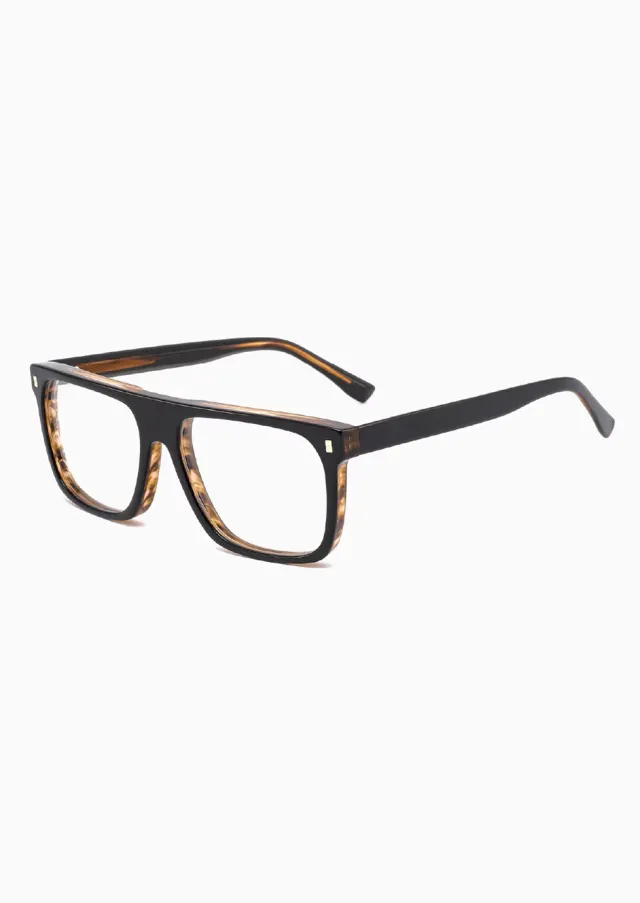 Ouyuan 309024 montatura occhiali uomo squadrata acetato