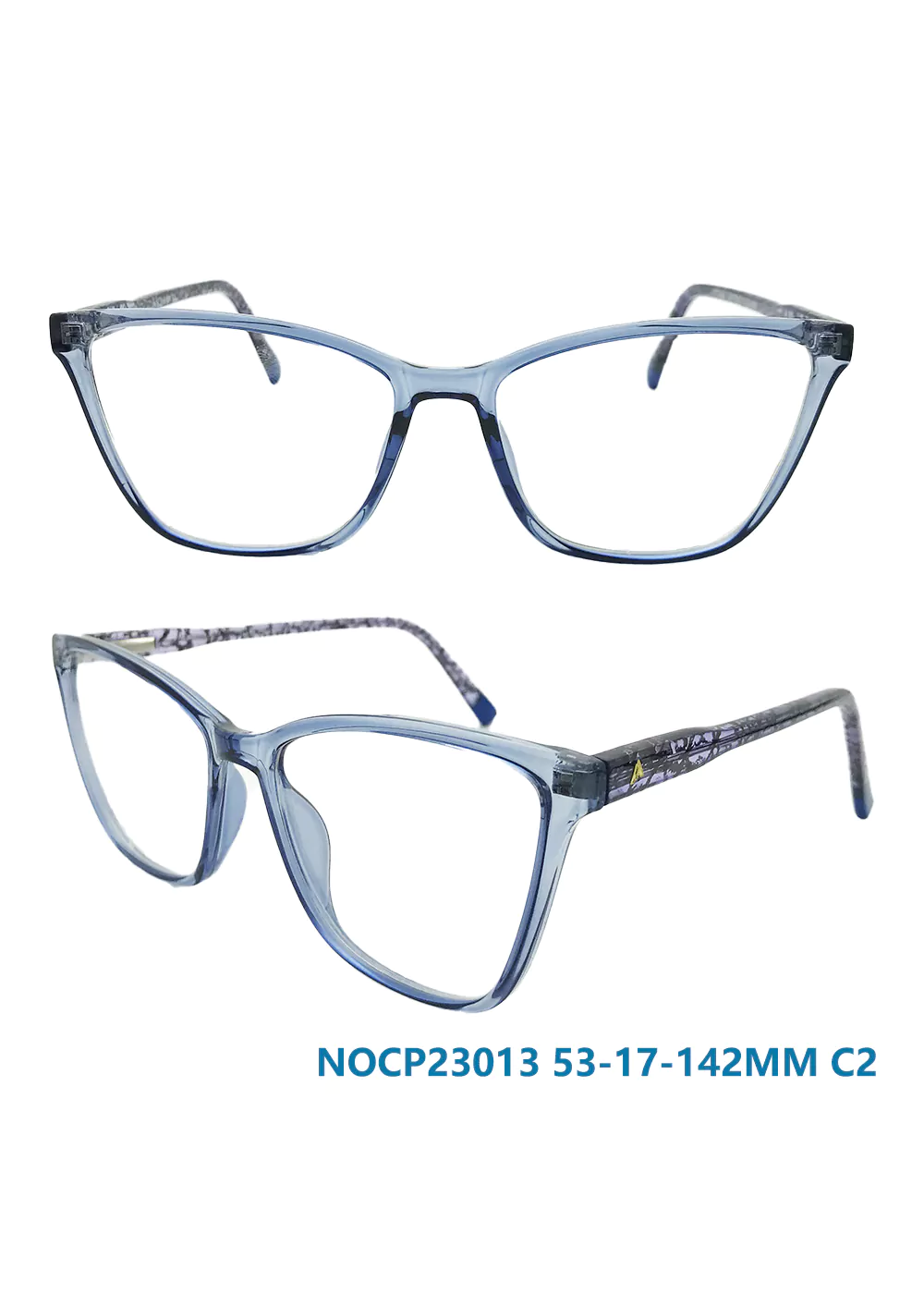 Ouyuan NOCP23013 C2 montatura vista quadrata blu trasparente CP