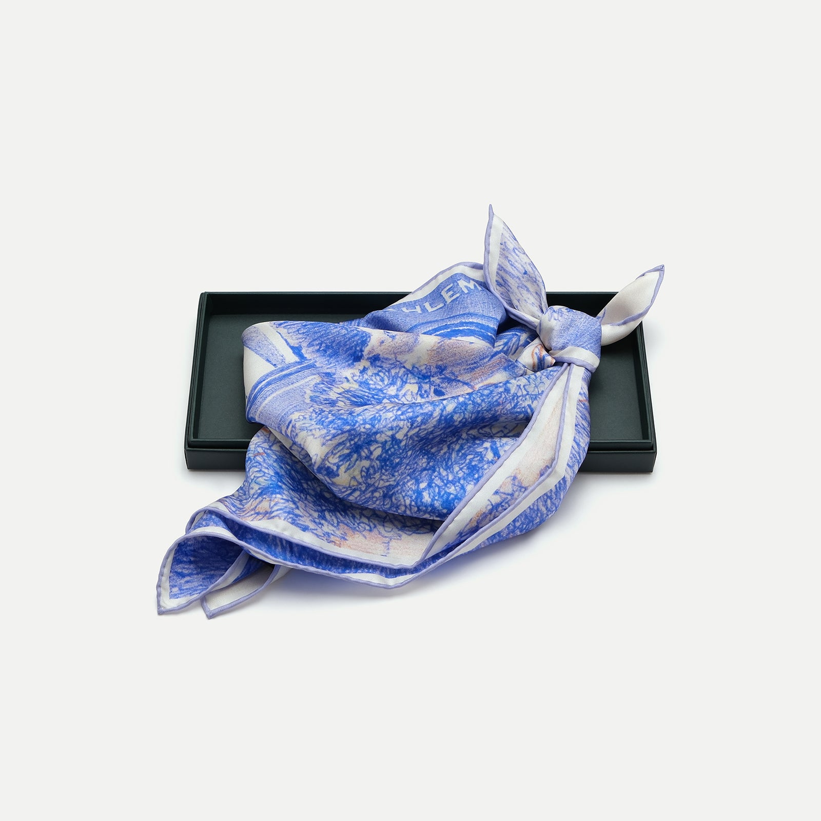 Ahlem Silk Scarf sciarpa in seta Navy 55x55 limitata