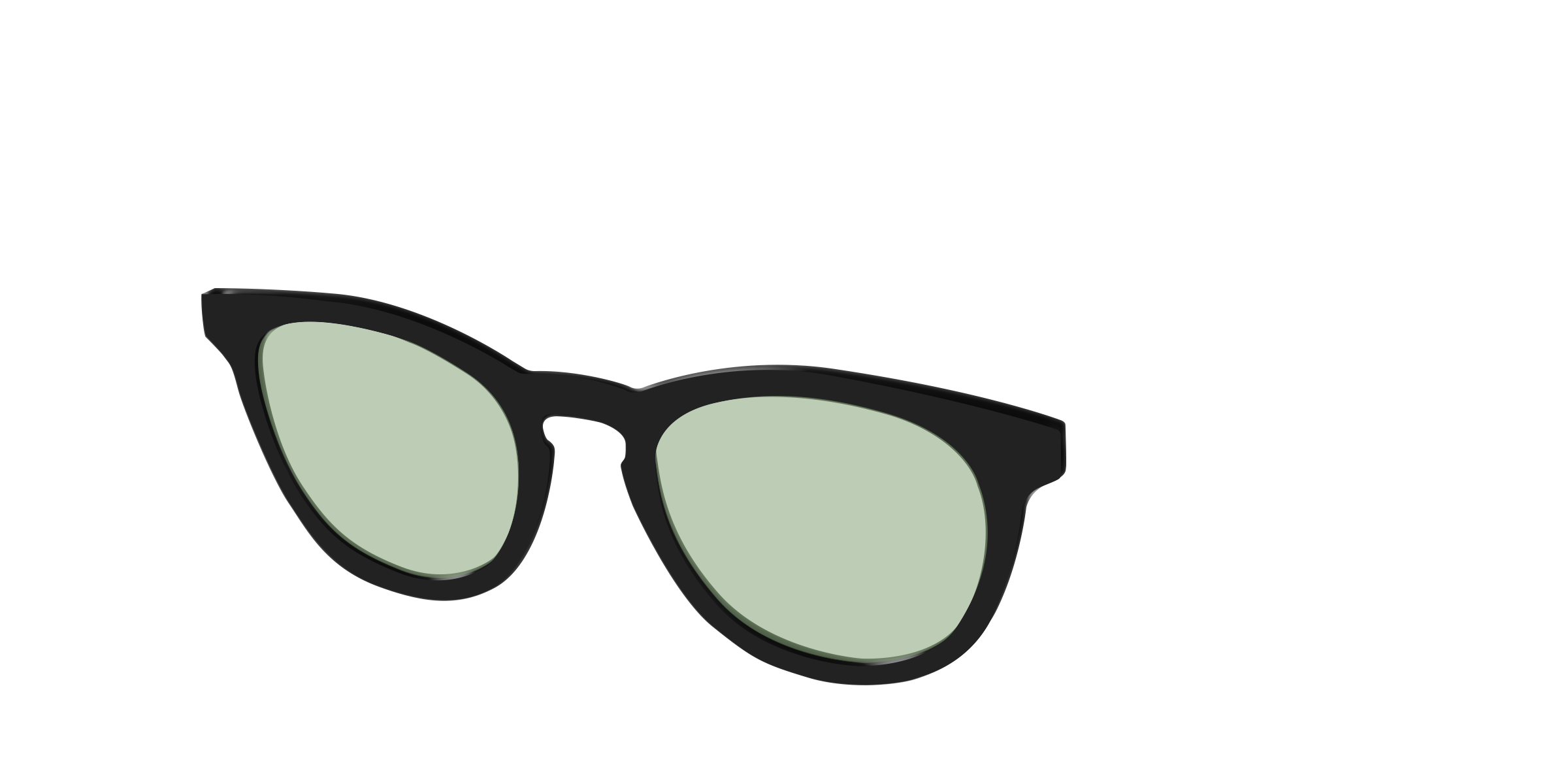 Pair Eyewear Design Tops Black Sage Green top nero lente verde