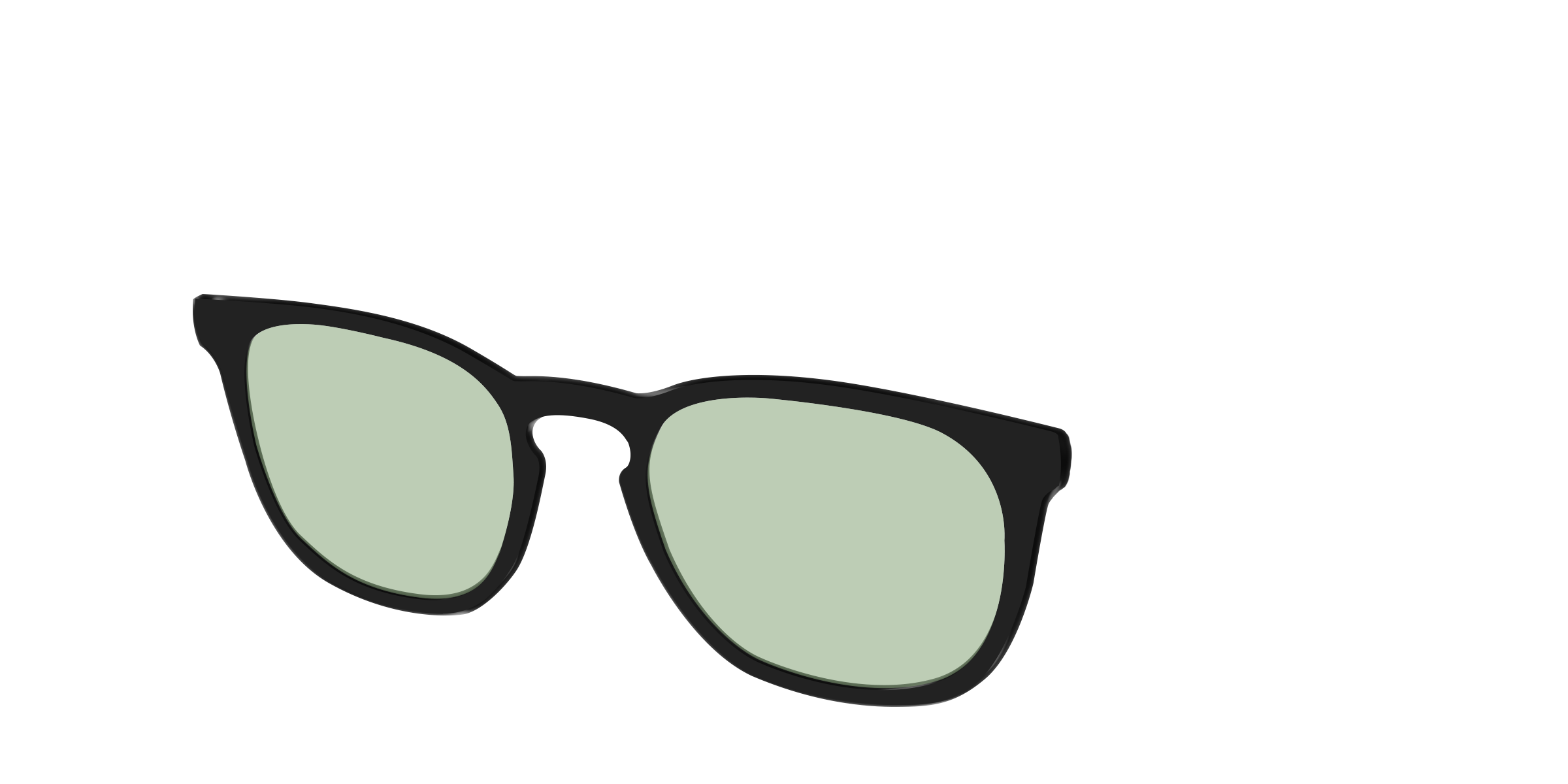 Pair Eyewear Design Tops Black Sage Green top nero lente verde