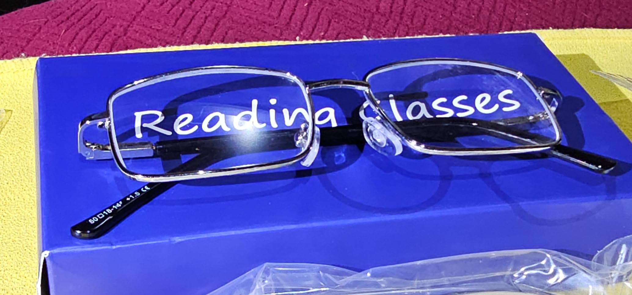 Hubeye Metal Square Frame Occhiali da Lettura 1.5 Anti Luce Blu