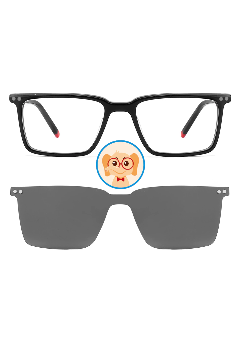 Ouyuan Clip Ons TAK9046 occhiali bambino con clip sole