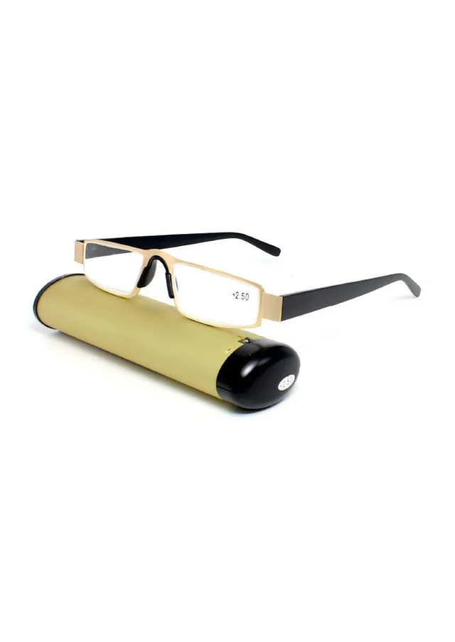 Ouyuan JH2170 occhiali da lettura metallo neri +2.00 con astuccio