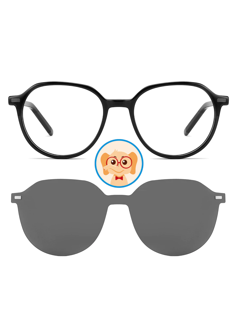 Ouyuan TAK9043 clip on occhiali bambini rotondi acetato