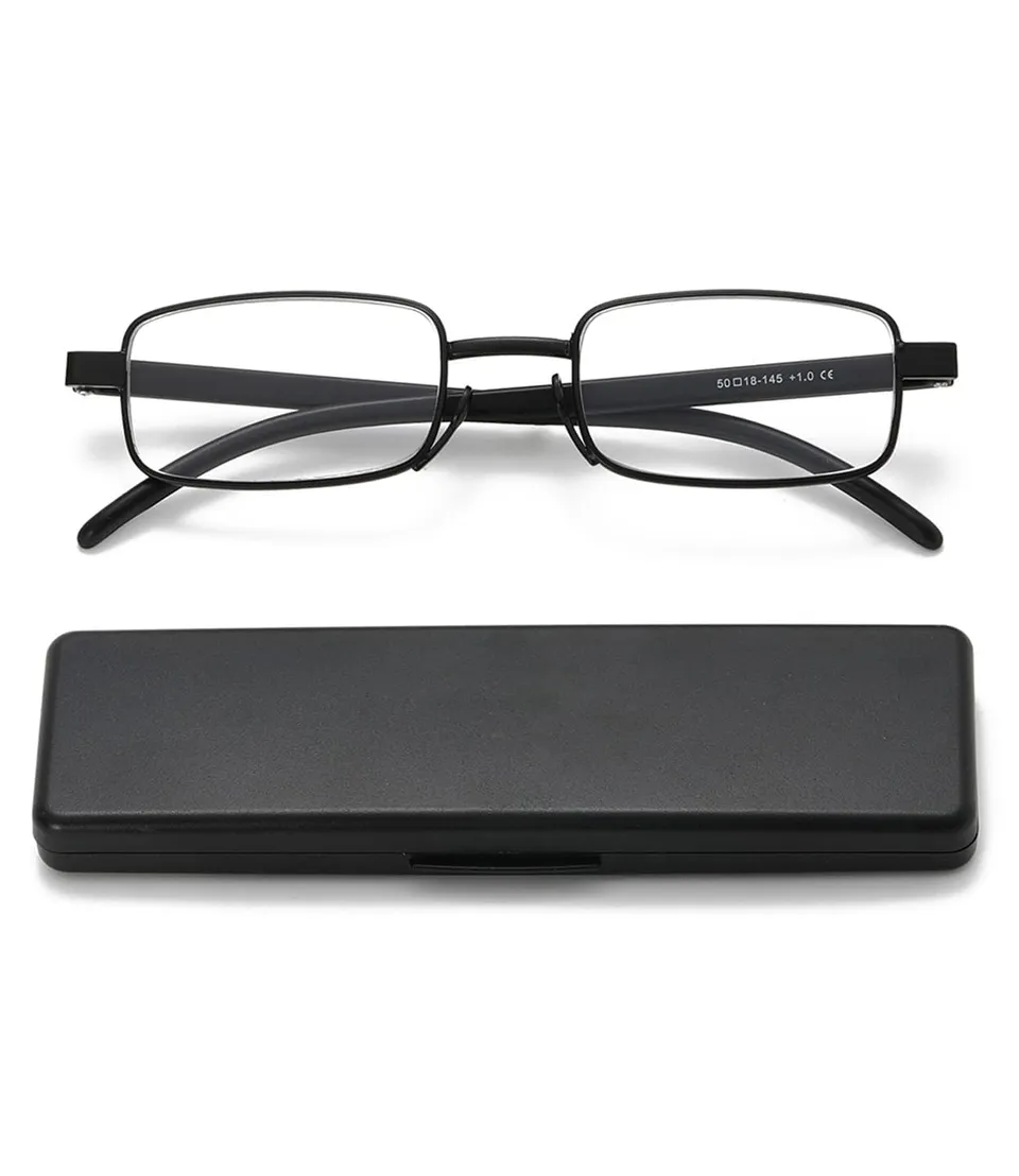 Hubeye Metal Square Occhiali da Lettura Metallo Anti Luce Blu