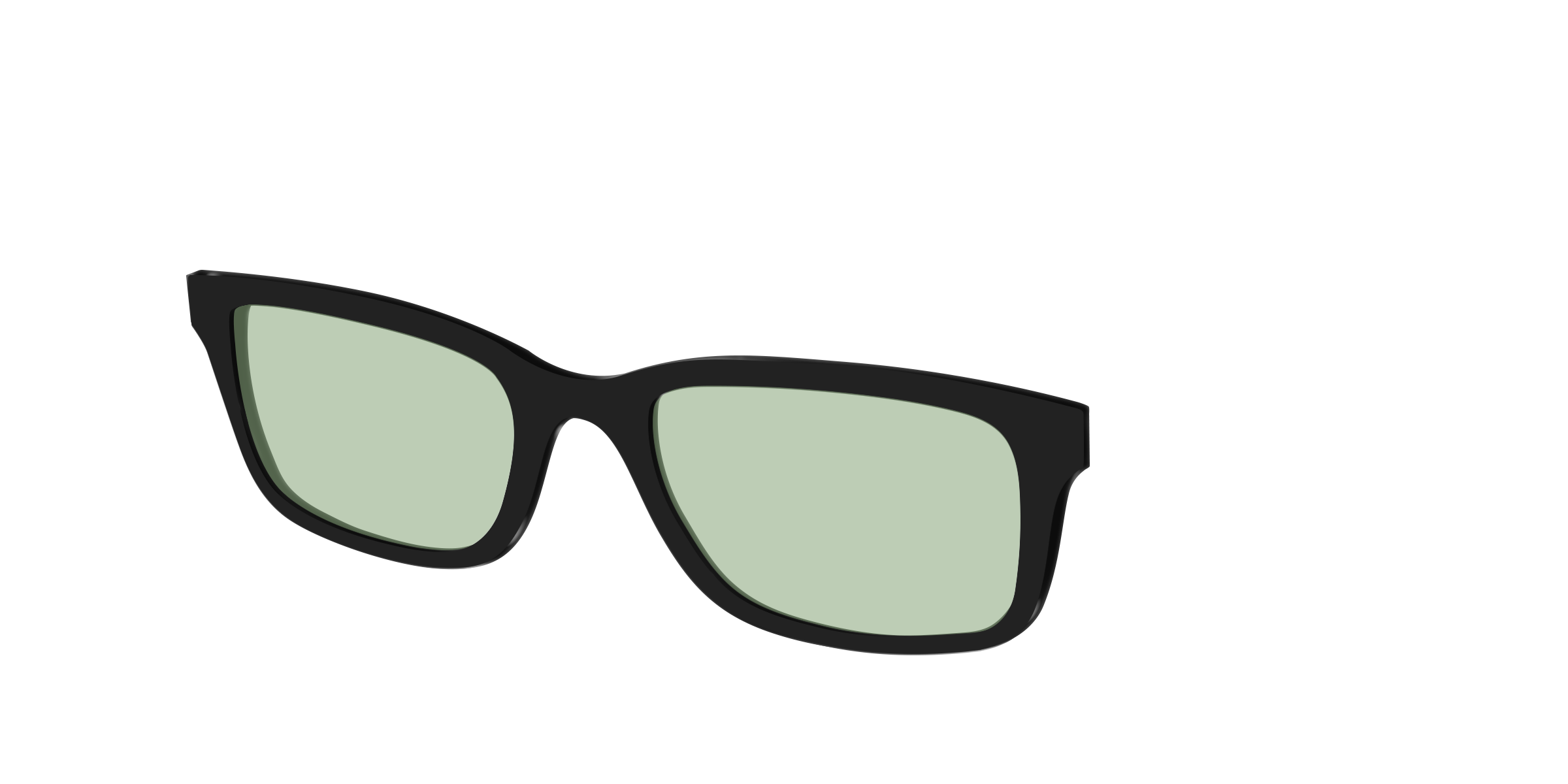 Pair Eyewear Design Tops Black Sage Green top nero lente verde