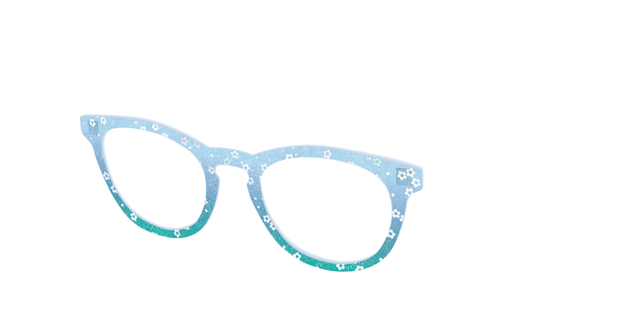 Pair Design Tops Sky Blue Crystal Daisy topper Cedro glitter