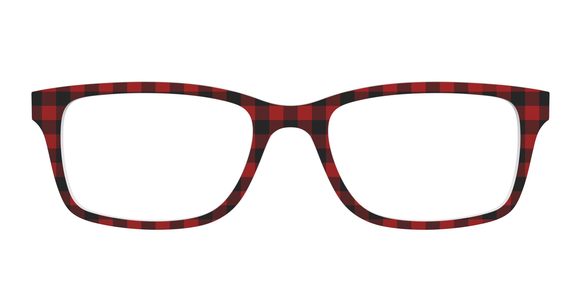 Pair Eyewear Solid Tops Buffalo Plaid Top Occhiali Rosso
