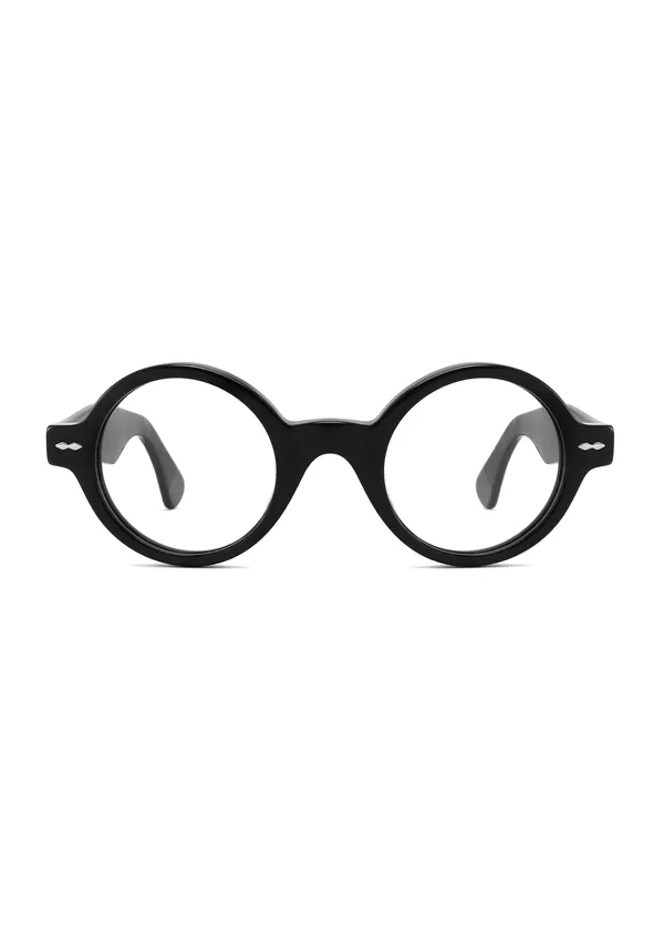 Ouyuan XB8002 montatura occhiali uomo rotonda nera spessa