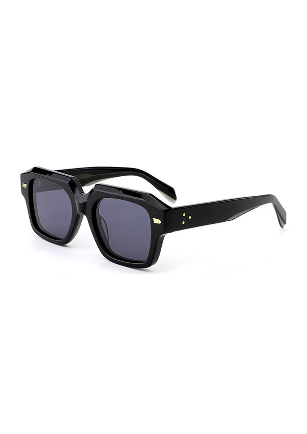 Ouyuan OYMB1487S Occhiali da Sole Nero Oro Quadrati