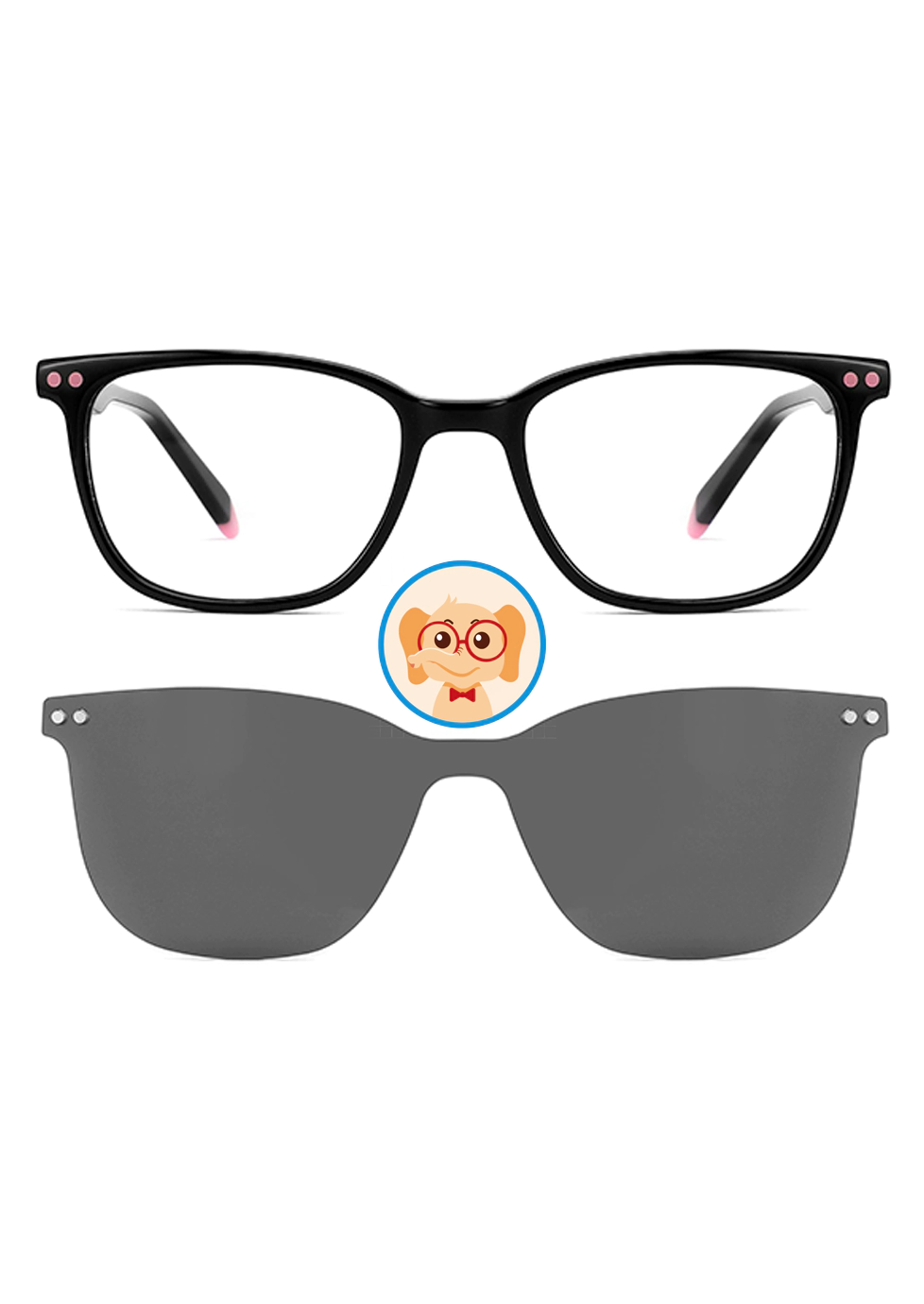 Ouyuan TAK9037 clip on occhiali bambina ovali acetato