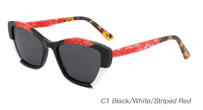 Ouyuan Eyewear AS00004 Occhiali da Sole Cat-Eye Colorati Donna