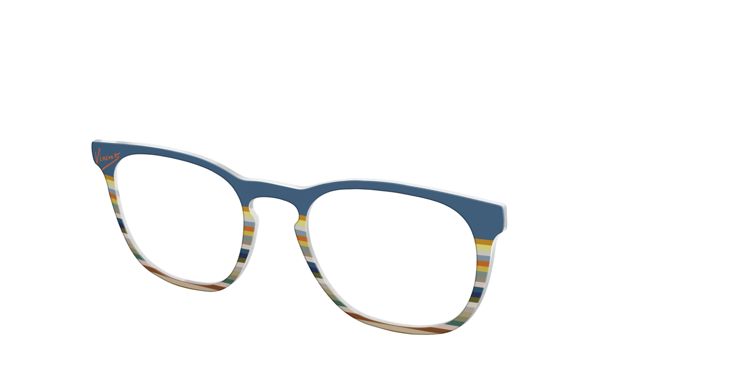 Pair Eyewear Collabs Vincent Stripes top magnetico blu