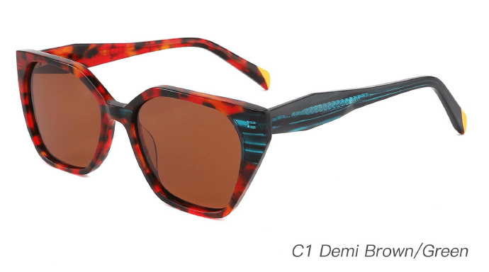 Ouyuan AS00012 Occhiali Sole Donna Multicolore Acetato