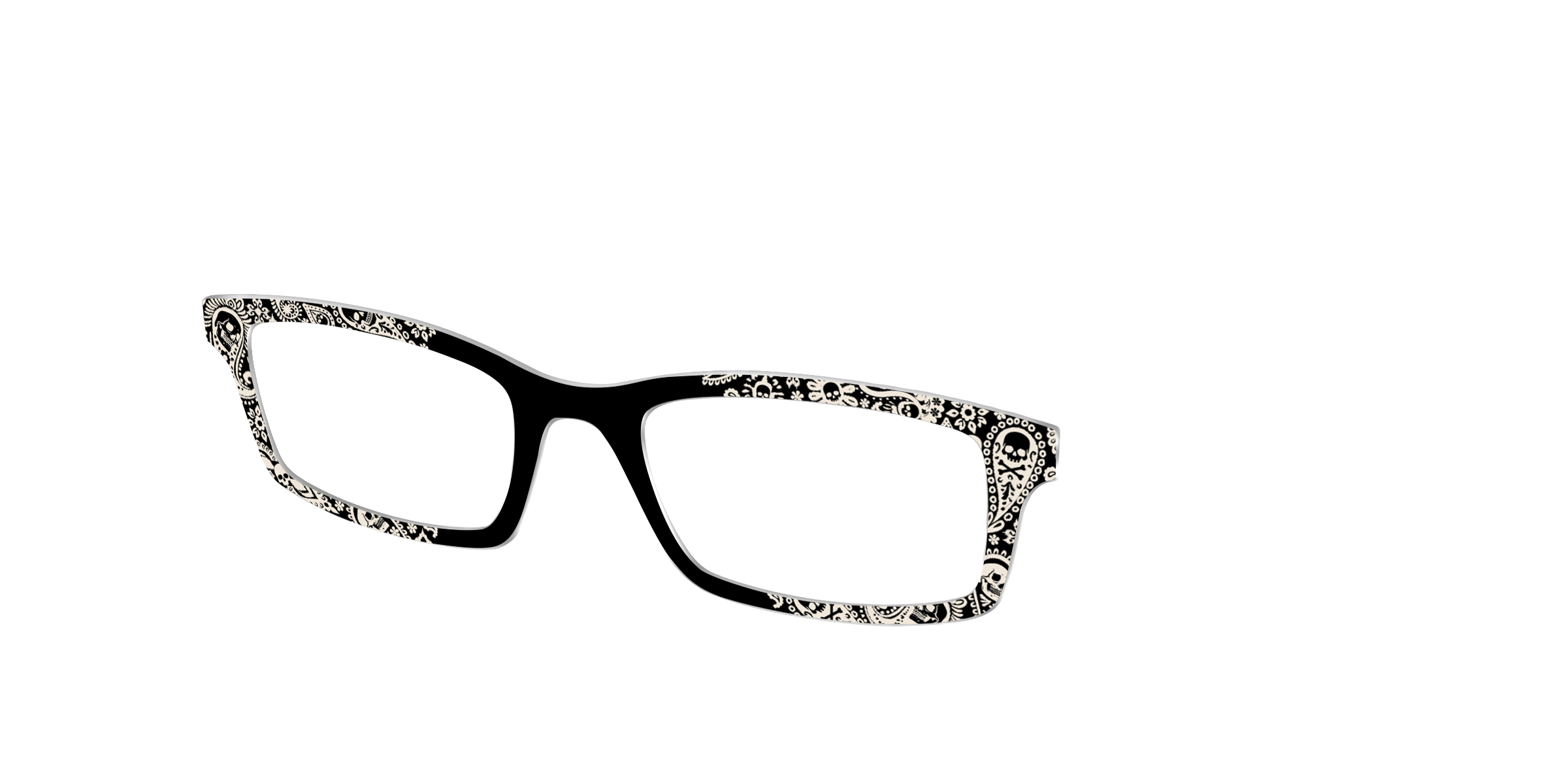 Pair Eyewear Design Tops Bone Paisley top occhiali bianco