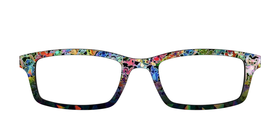 Pair Eyewear Collabs Stitch Friends top occhiali olografico
