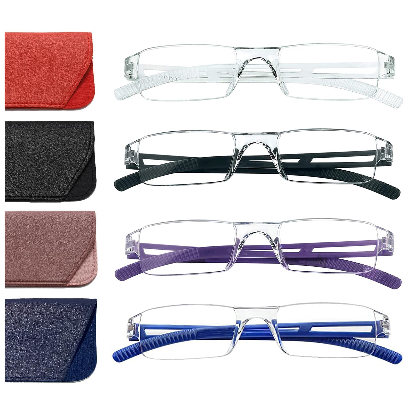 Hubeye Frameless occhiali lettura trasparenti 4 paia 2.0