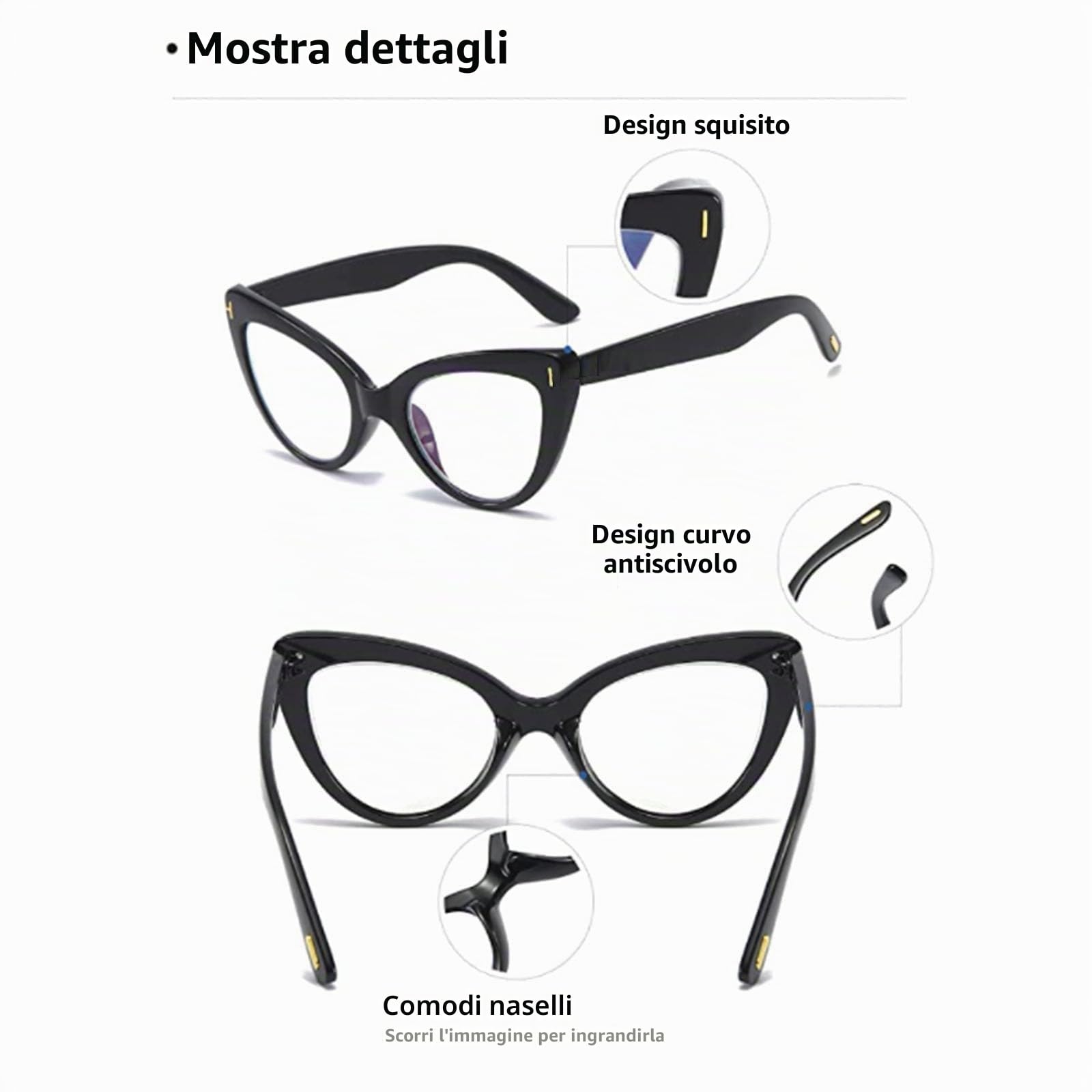 Hubeye Cat Eye Occhiali da Lettura 2.0 Donna 2 Paia