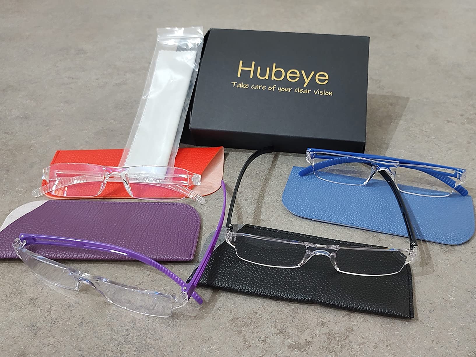 Hubeye Frameless occhiali lettura trasparenti 4 paia 2.0
