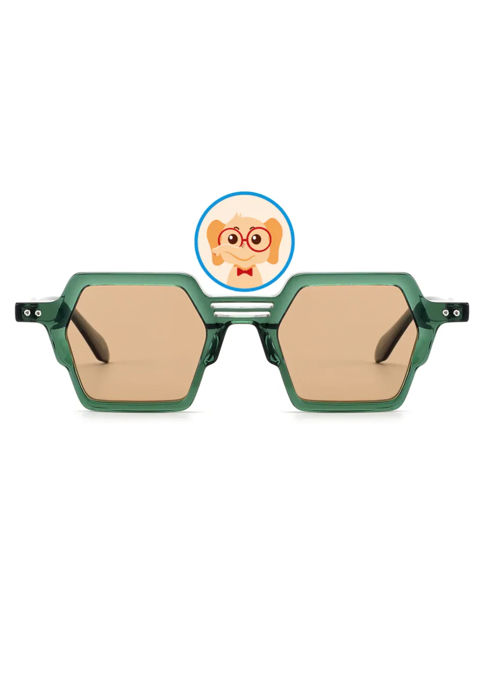 Ouyuan Sunglasses G2281 occhiali sole bambino poligonali trasparenti