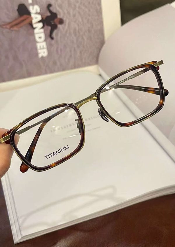 Ouyuan OYZ1610-9 Montatura Occhiali Vista Nero Titanio