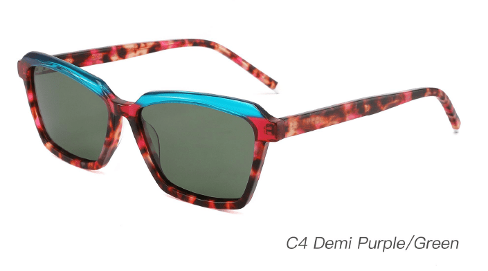 Ouyuan AS00002 occhiali sole donna quadrati multicolore