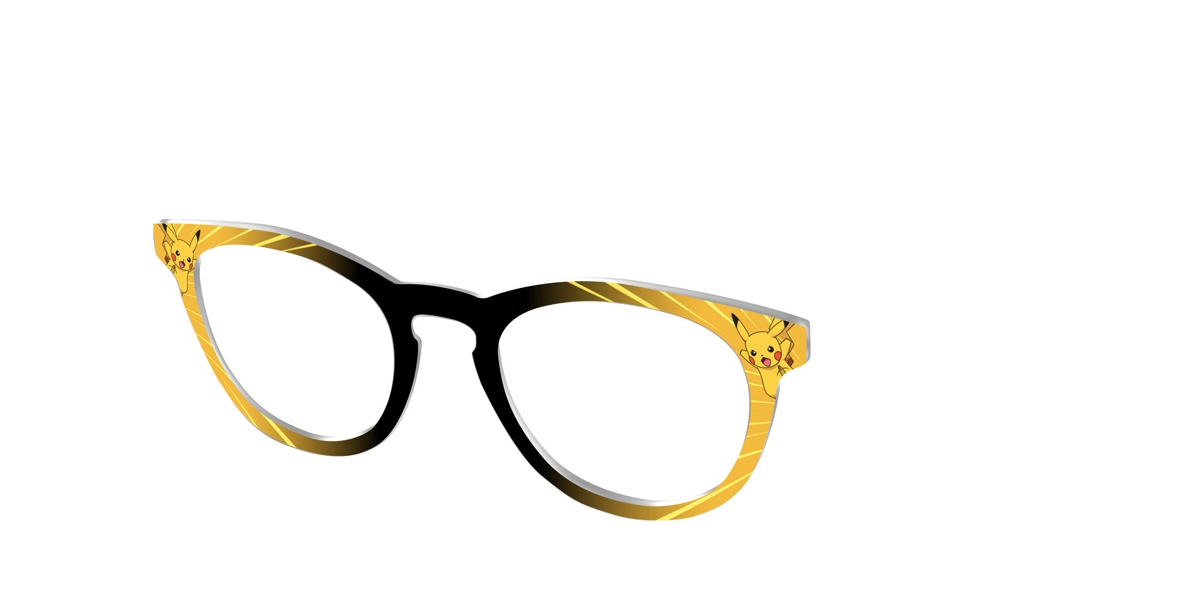 Pair Eyewear Collabs Pikachu Power top frame Cedro giallo