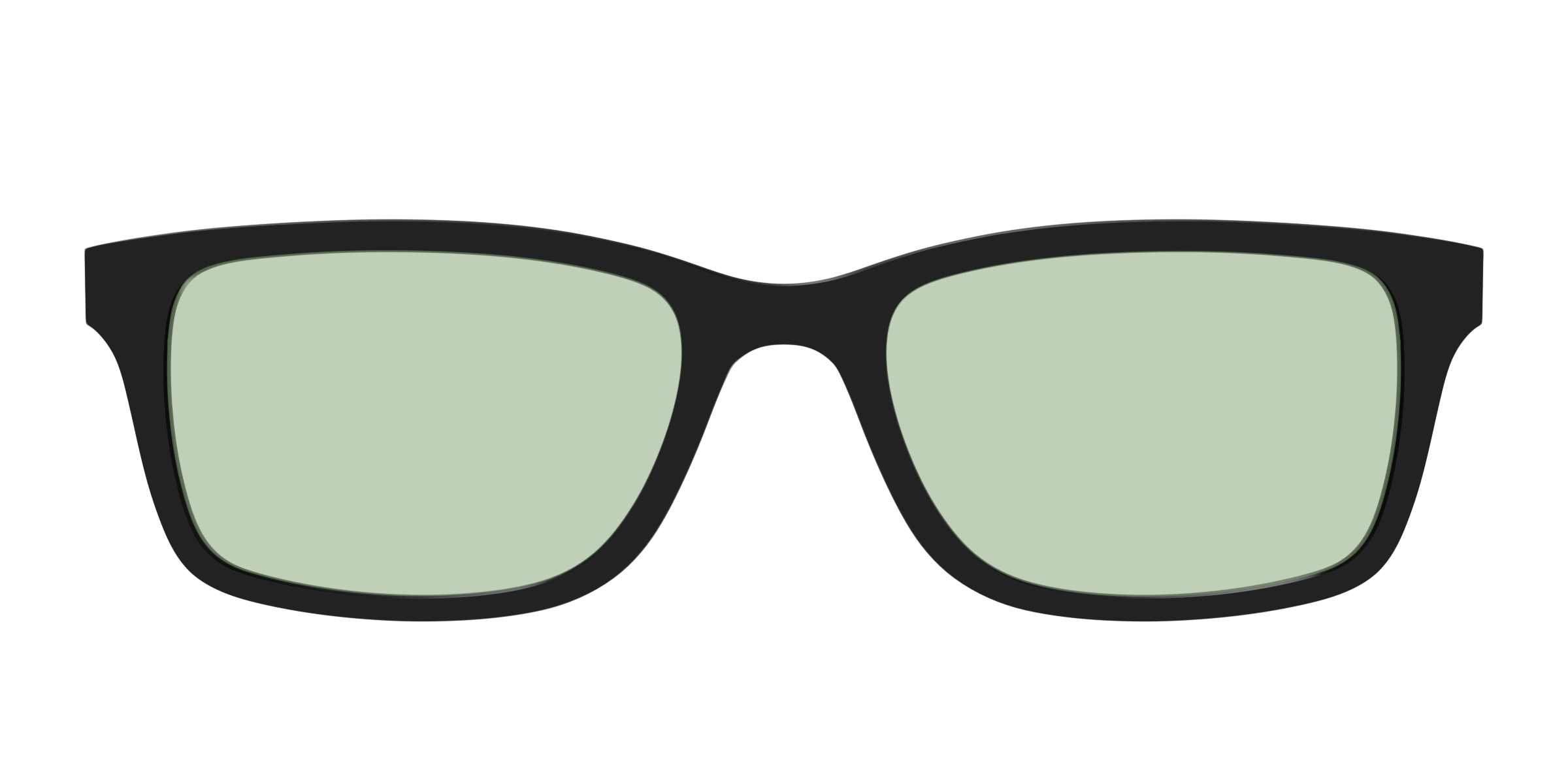 Pair Eyewear Design Tops Black Sage Green top nero lente verde