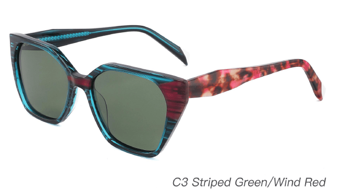 Ouyuan AS00012 Occhiali Sole Donna Multicolore Acetato