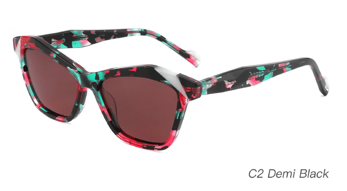Ouyuan AS00007 occhiali da sole donna geometrici acetato colorato