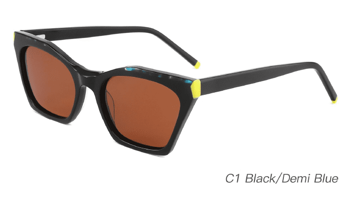 Ouyuan AS00011 occhiali da sole quadrati donna acetato colorati