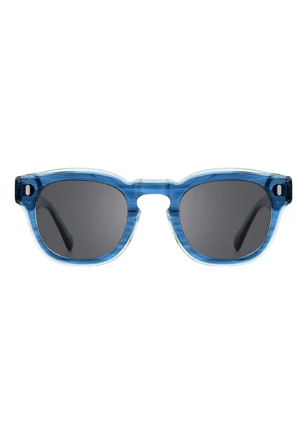 Ouyuan 2194S occhiali sole quadrati blu Prussia acetato