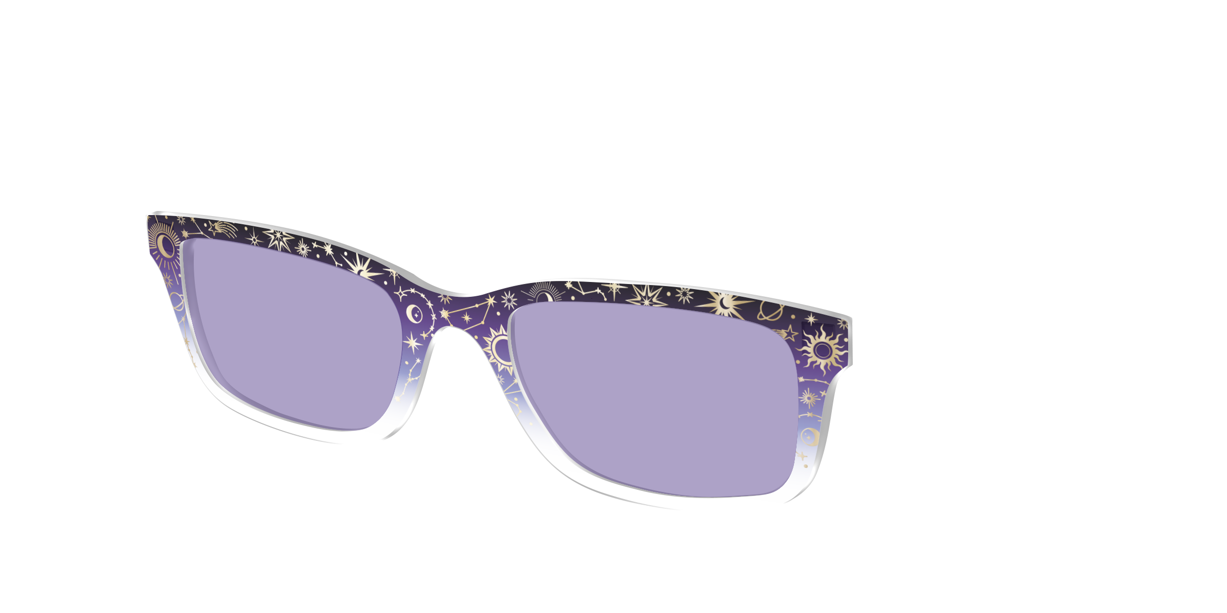 Pair Eyewear Design Tops Mythical Foil Charms cover occhiali viola