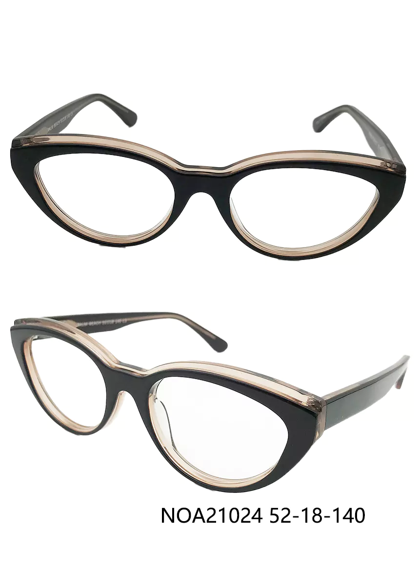 Ouyuan NOA21024 occhiali vista cat eye neri oro rosa 52-18