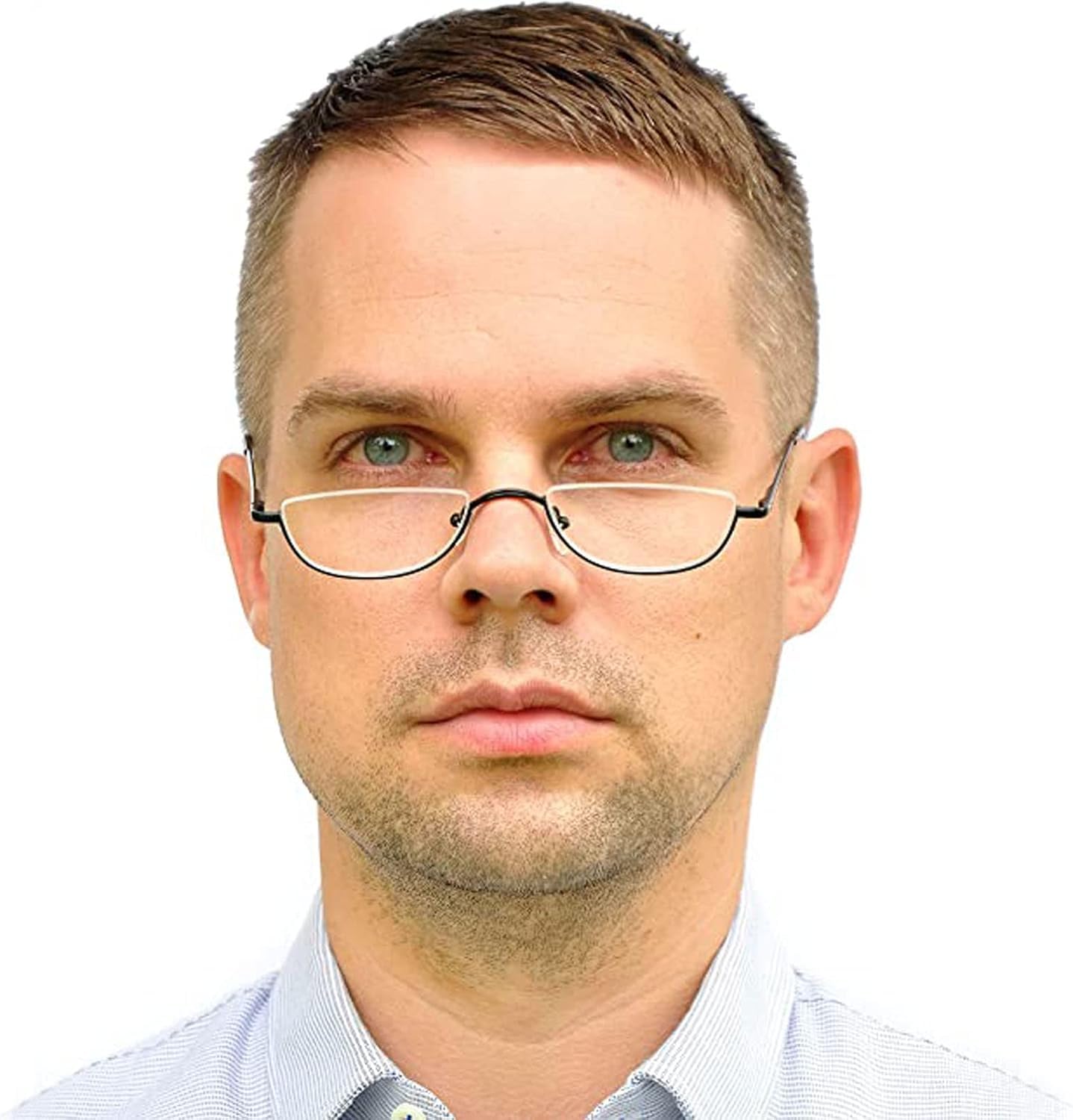 Hubeye Half Moon Reading Glasses mezzaluna 1.5 metallo 2 paia