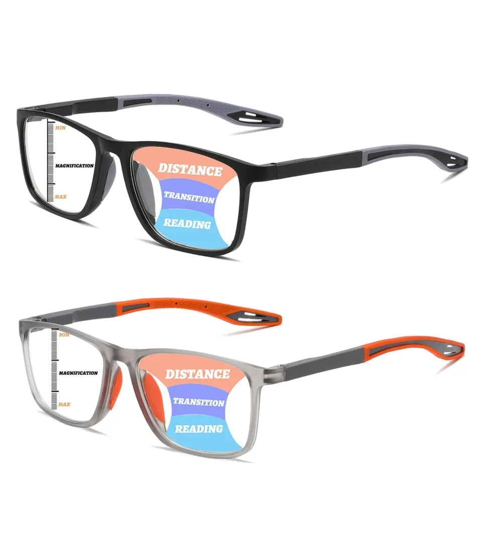 Hubeye TR90 Sports occhiali lettura sport Nero+Arancione 1.5