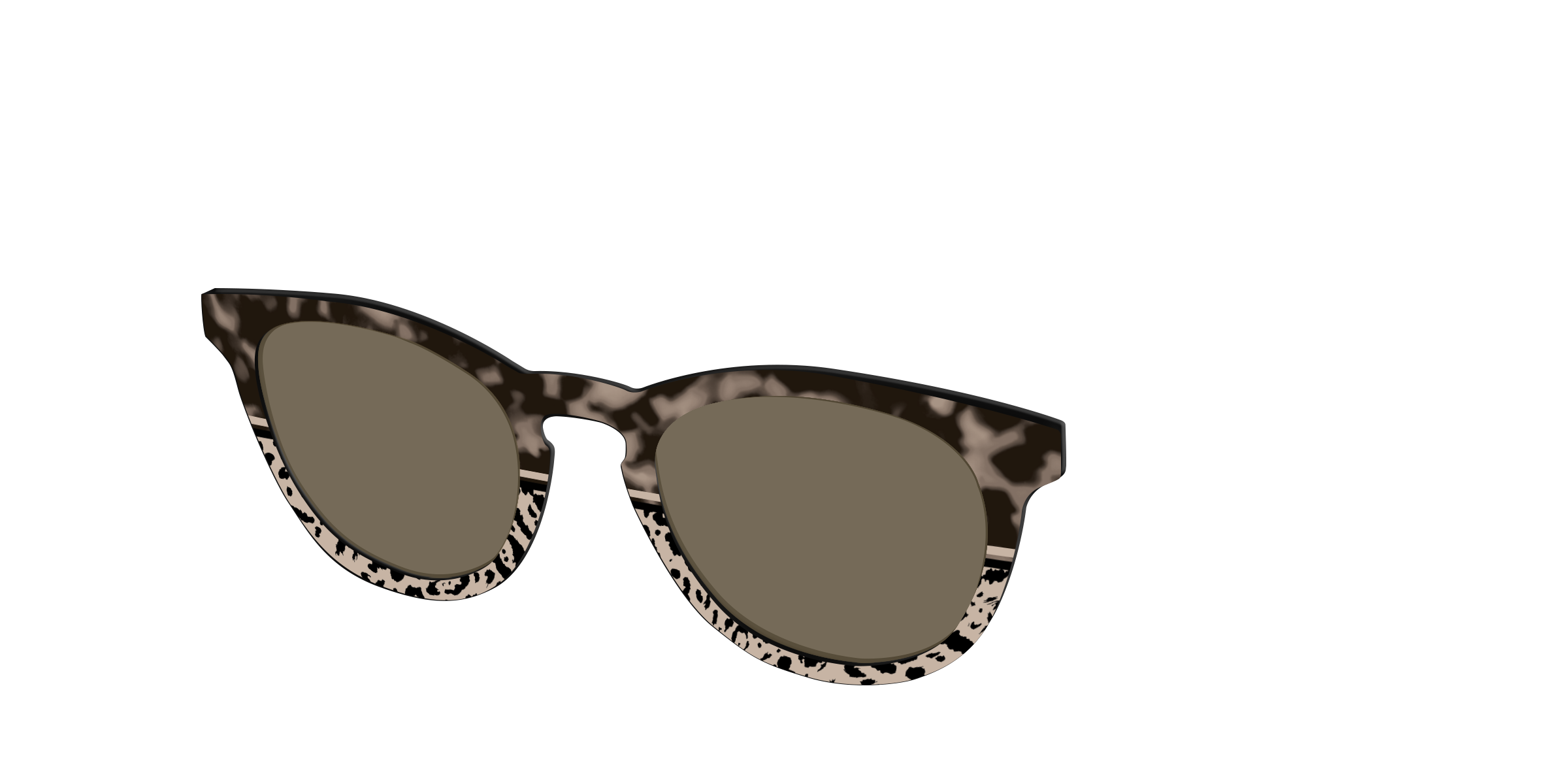 Pair Eyewear Sun Tops The Polarized Ink Blot Tortoise Split top sole polarizzato